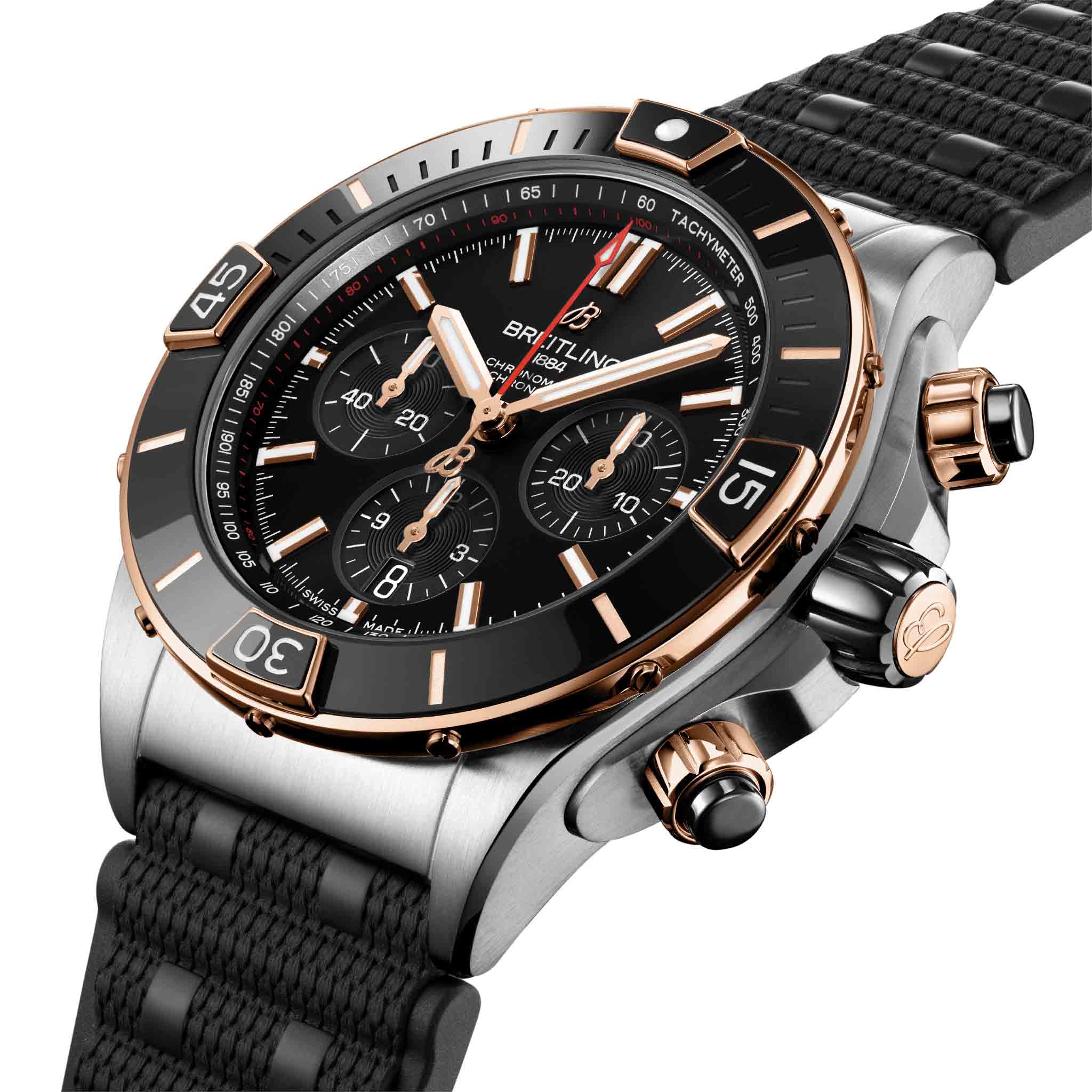 Breitling Breitling Super Chronomat B01 44 UB0136251B1S1 мужские часы черный циферблат на запястье