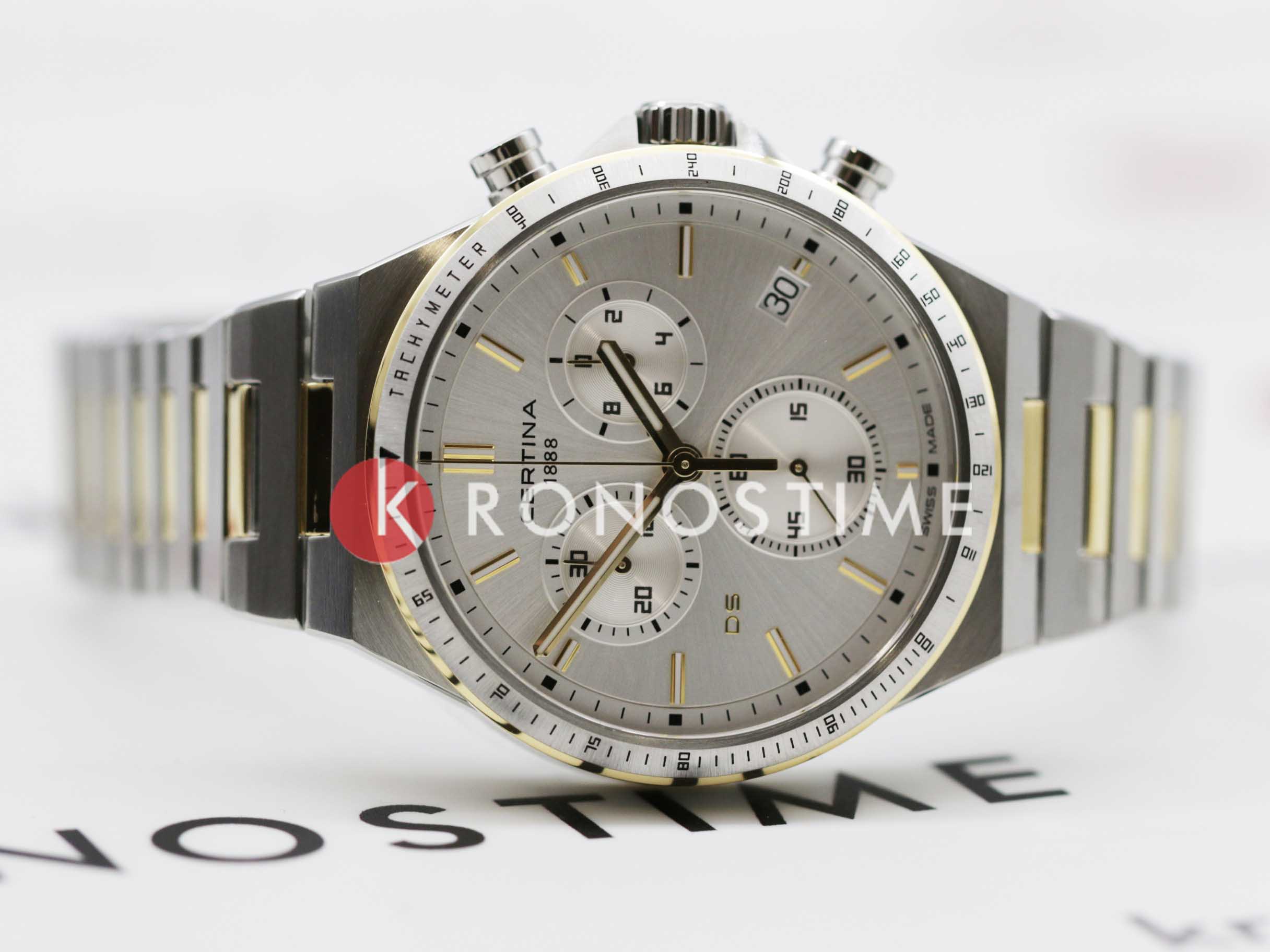 Certina Certina DS-7 Chronograph C043.417.22.031.00, ds 7 швейцария мужские часы на браслете нержавеющая сталь с pvd-покрытием боковой вид