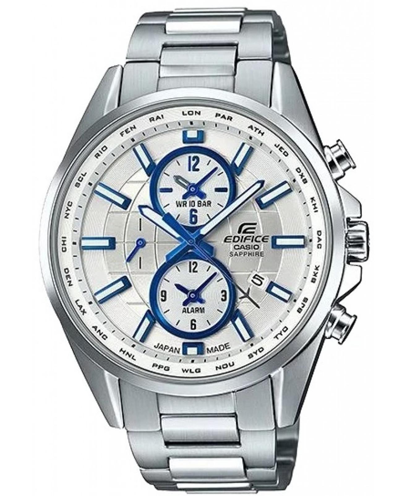 Casio Casio Edifice EFB-302JD-7A  EFB-302JD-7A кварцевые мужские часы  циферблат, браслет нержавеющая сталь — вид спереди
