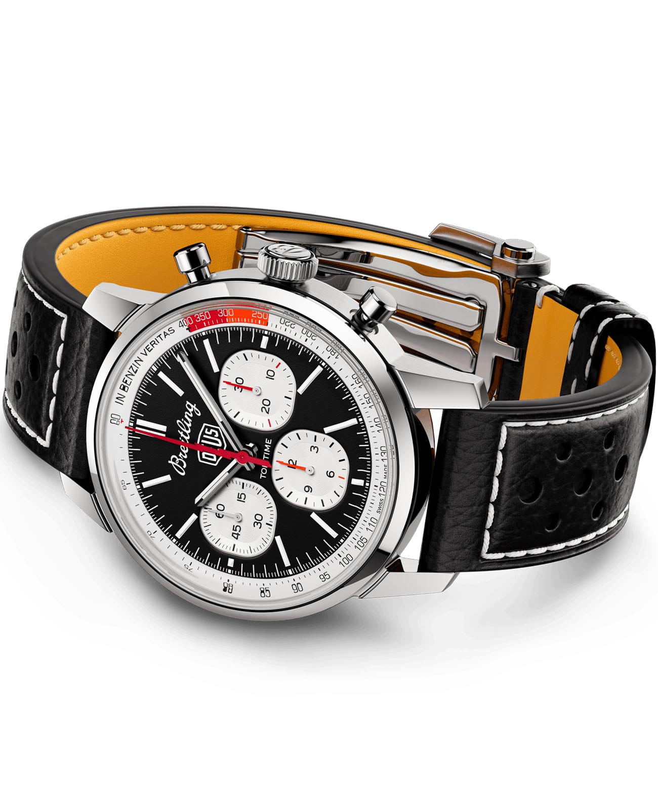 Breitling Breitling Top Time B01 Deus AB01765A1B1X1, aviator 8 швейцария мужские часы на браслете кожаный боковой вид