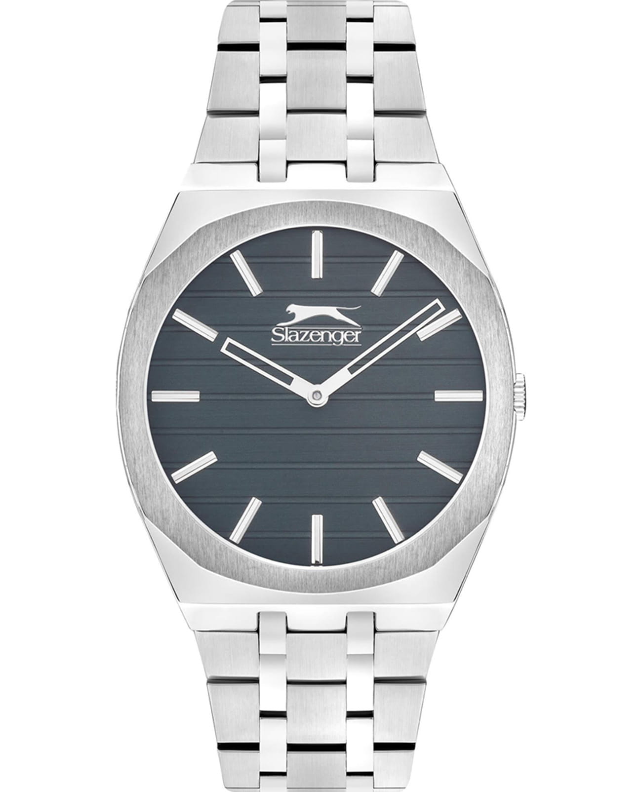 Slazenger Slazenger SL.09.2310.1.08  SL.09.2310.1.08 кварцевые мужские часы черный циферблат, браслет суперметалл — вид спереди