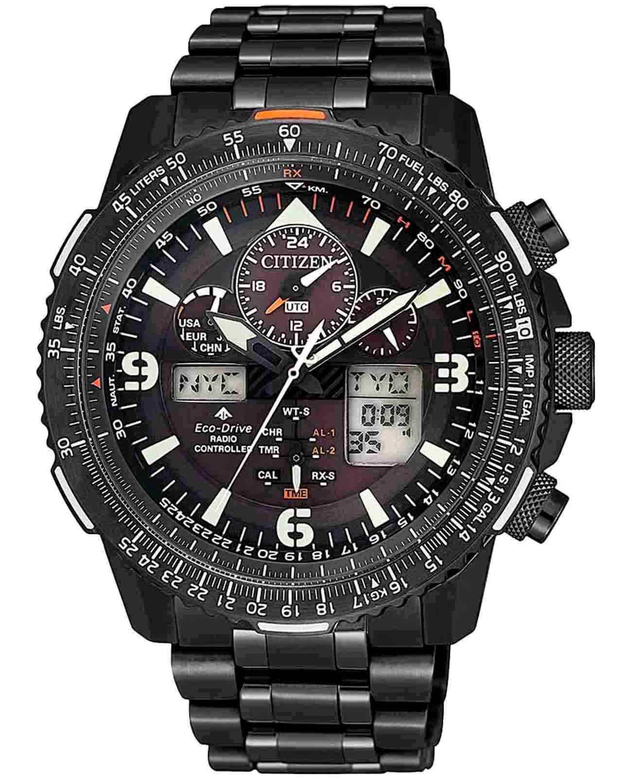 Citizen Citizen Promaster JY8085-81E  JY8085-81E кварцевые мужские часы черный циферблат, браслет нержавеющая сталь с ip-покрытием — вид спереди