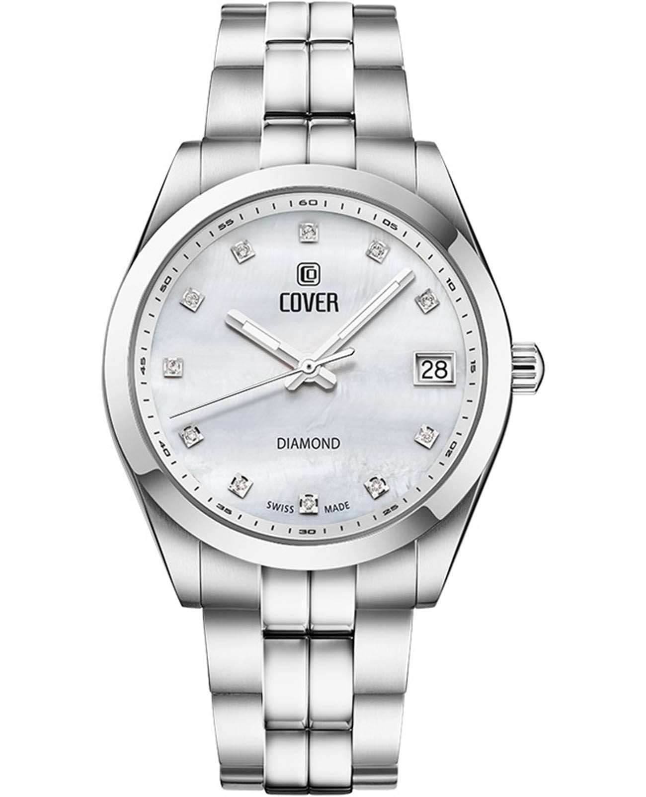 Cover Cover Andara Diamond CO210.02  CO210.02 кварцевые женские часы серебристый циферблат, браслет нержавеющая сталь — вид спереди