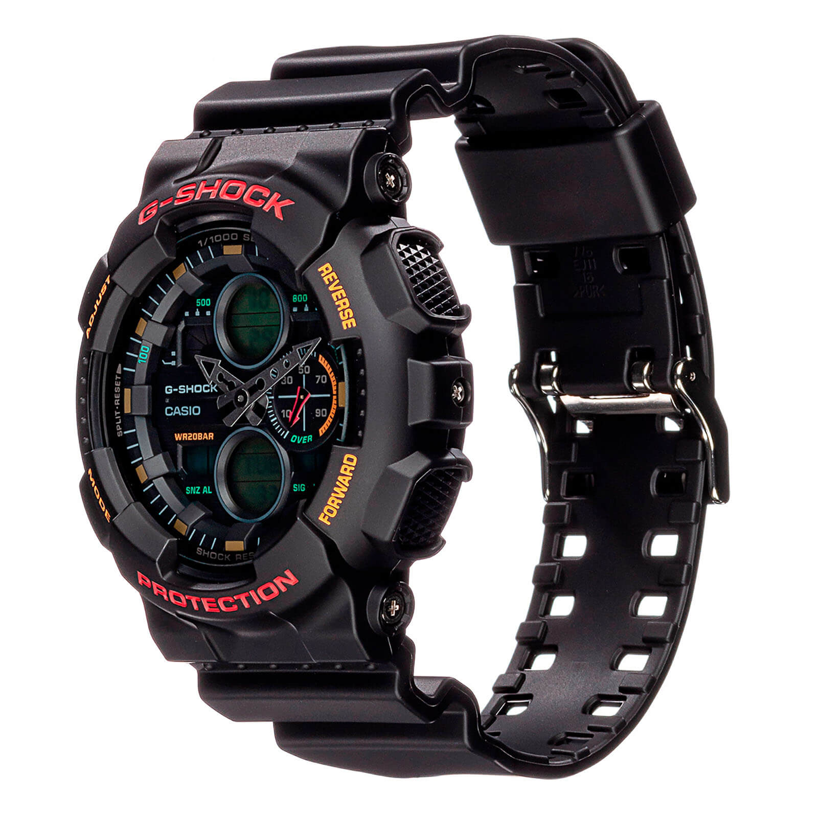 Casio GA-140-1A4 мужские часы застежка крупным планом