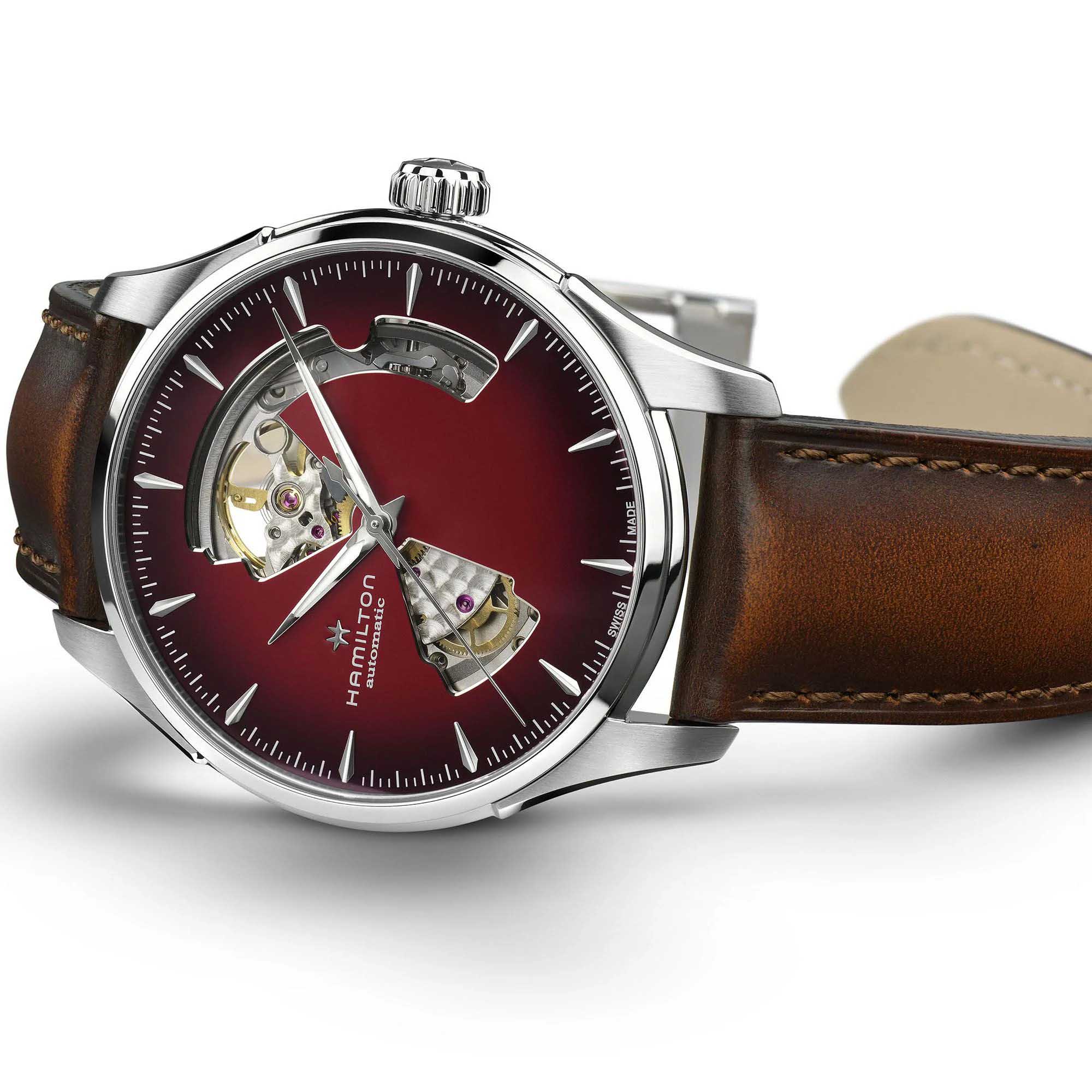 Оригинальные часы Hamilton Hamilton Jazzmaster Open Heart Auto H32675570 механические калибр механизма h-10 общий вид