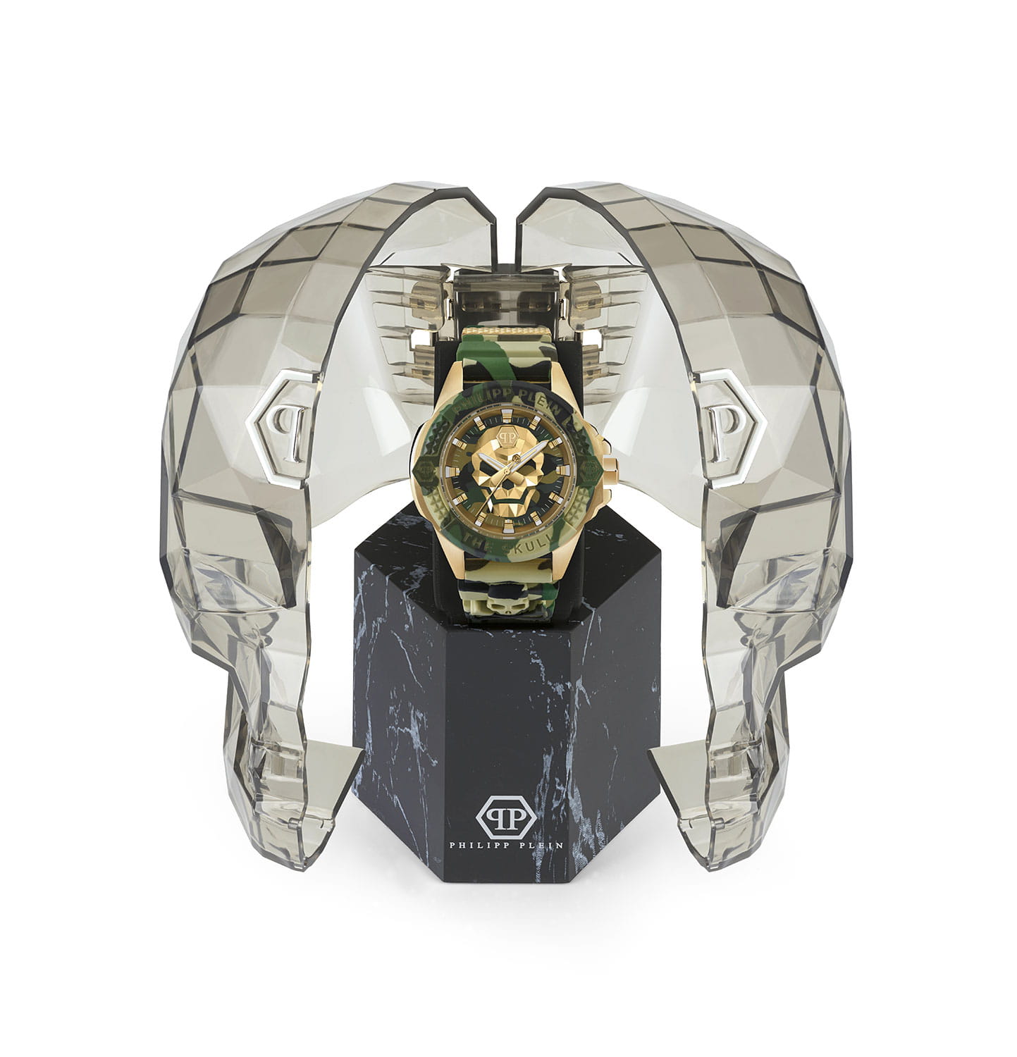 Philipp Plein Philipp Plein The Skull PWAAA0921 мужские часы зеленый циферблат на запястье