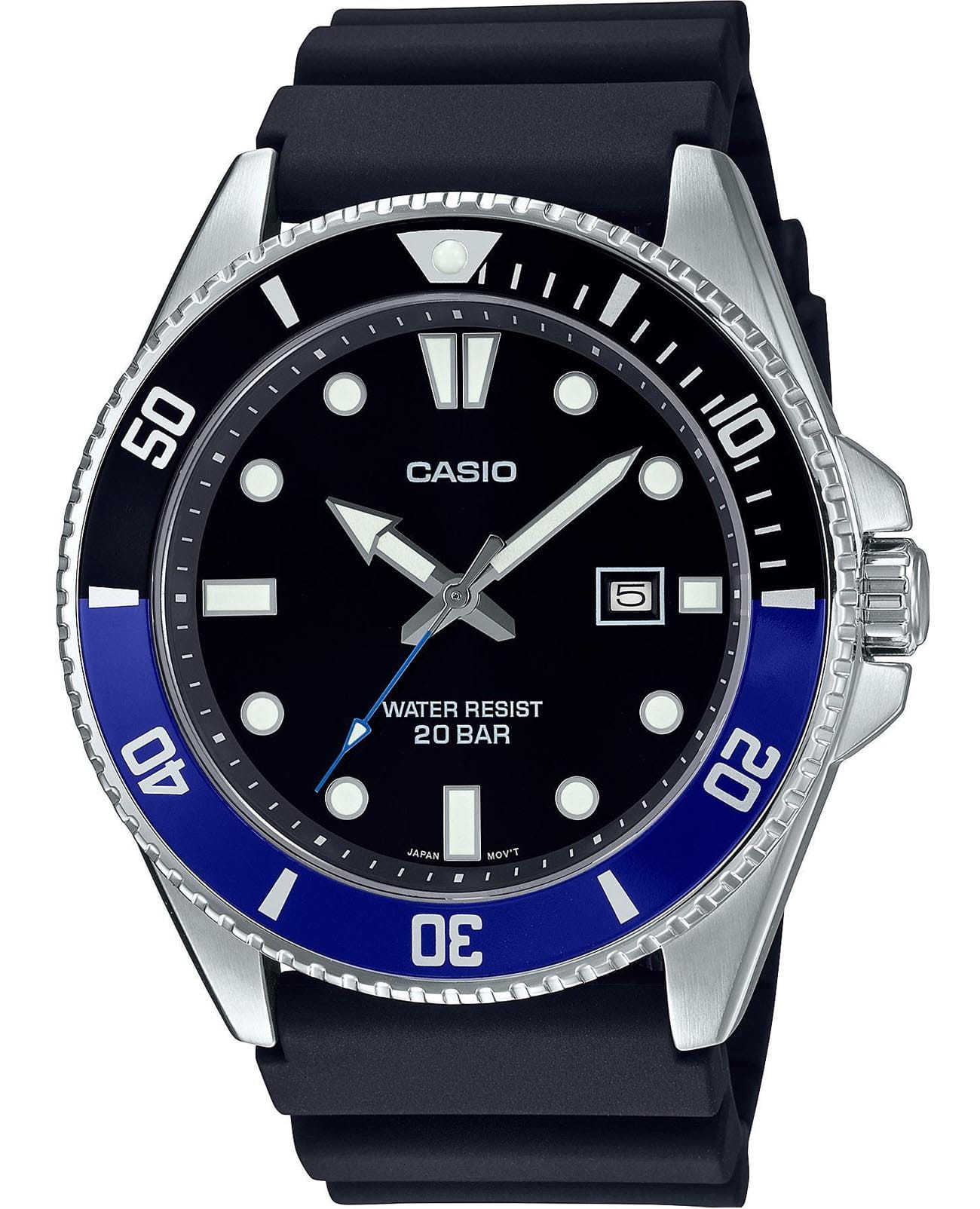Casio Casio Collection MDV-107-1A2  MDV-107-1A2 кварцевые мужские часы  циферблат, браслет резина — вид спереди