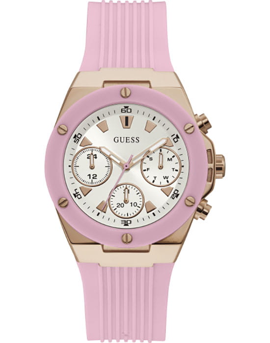 Guess GUESS GW0030L4  GW0030L4 кварцевые женские часы белый циферблат, браслет силикон — вид спереди