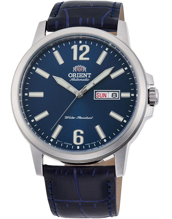 Orient Orient Automatic RA-AA0C05L (RN-AA0C05L)  RA-AA0C05L механические мужские часы синий циферблат, браслет кожаный — вид спереди