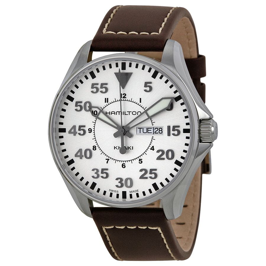 Hamilton Hamilton Khaki Aviation Pilot Day Date Quartz H64611555 , наручные мужские часы фото под углом