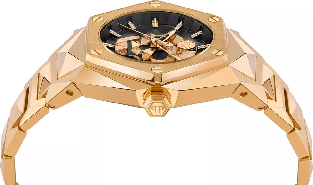 Philipp Plein Philipp Plein Skull Spikes PWADA0524,  германия женские часы на браслете нержавеющая сталь с pvd-покрытием боковой вид