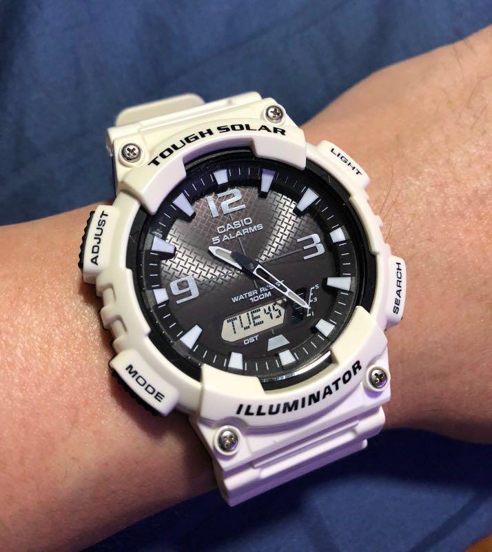 Casio Casio AQ-S810WC-7A мужские часы черный циферблат на запястье