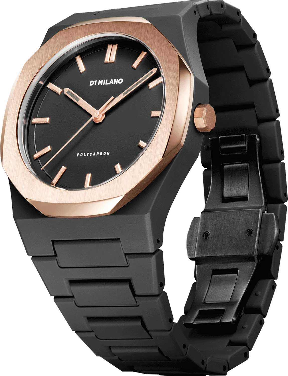 D1 Milano D1 Milano Polycarbon PCBJ15,  италия мужские часы на браслете пластик боковой вид