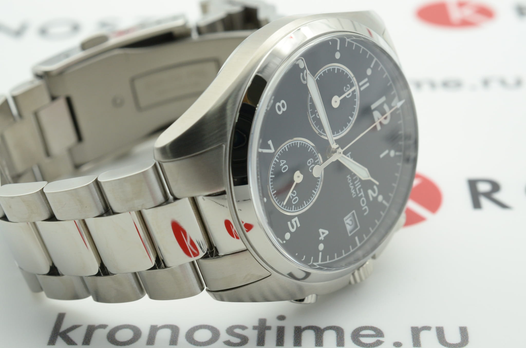 Оригинальные часы Hamilton Hamilton Khaki Aviation Pilot Pioneer Chrono H76512133 кварцевые калибр механизма g10.211 общий вид