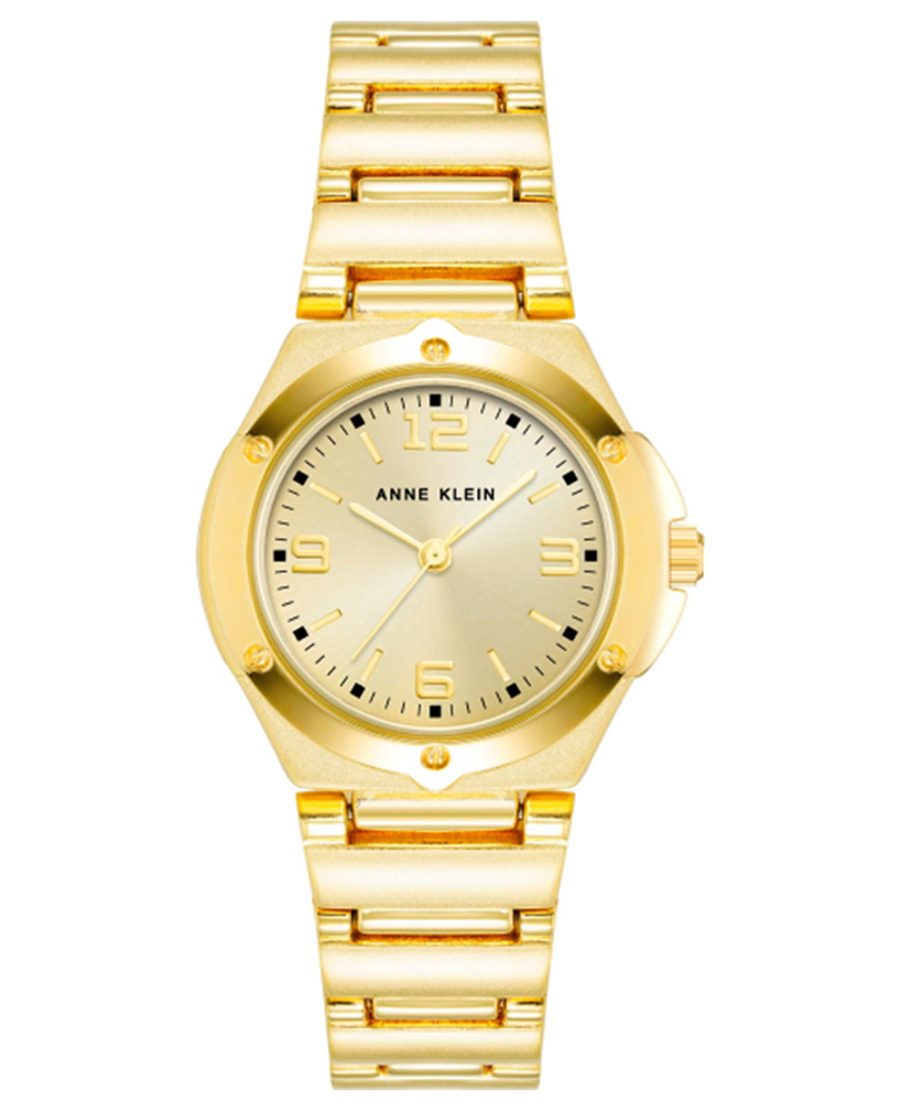 Anne Klein Anne Klein Metals 8654CHGP  8654CHGP кварцевые женские часы шампань циферблат, браслет сталь с ip покрытием — вид спереди