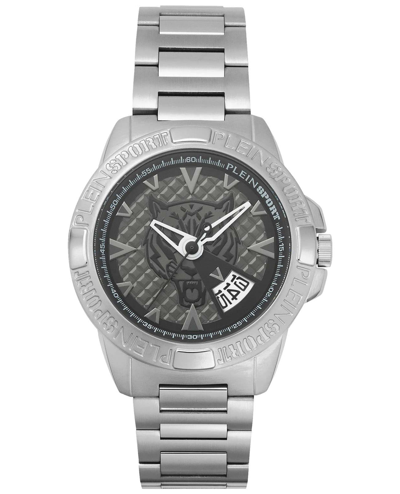 Plein Sport Plein Sport Touchdown PSFBA0923  PSFBA0923 кварцевые мужские часы черный циферблат, браслет нержавеющая сталь — вид спереди