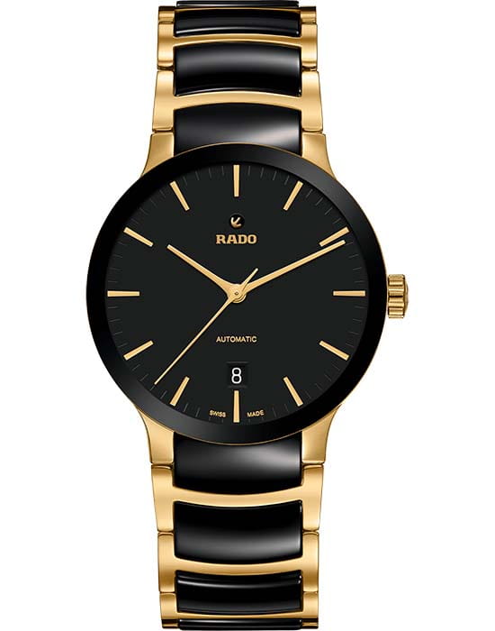 Rado Rado Centrix Automatic R30035172 Automatic R30035172 механические мужские часы черный циферблат, браслет сталь + pvd + керамика — вид спереди