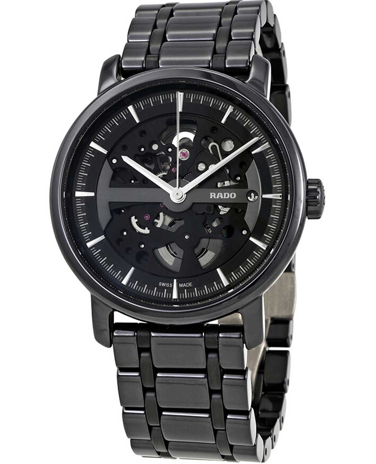 Rado Rado Rado DiaMaster Automatic Skeleton R14131182 мужские часы черный циферблат на запястье