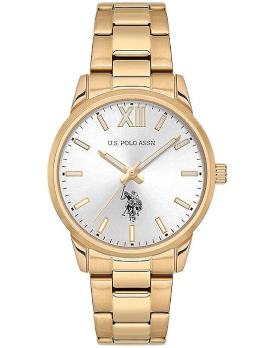 U.S. Polo Assn. U.S. Polo Assn Fundamental USPA2057-13  USPA2057-13 кварцевые женские часы серебристый циферблат, браслет нержавеющая сталь — вид спереди