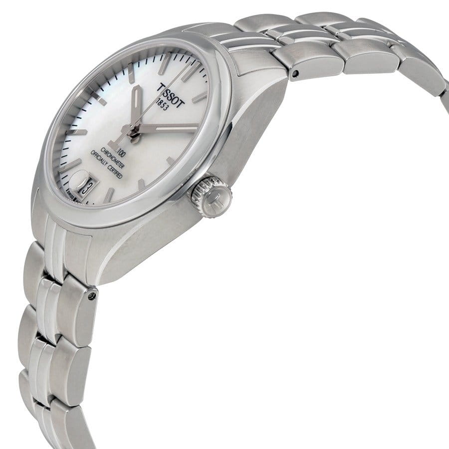 Tissot Tissot PR 100 Powermatic 80 Lady COSC T101.208.11.111.00, t-classic швейцария женские часы на браслете нержавеющая сталь боковой вид
