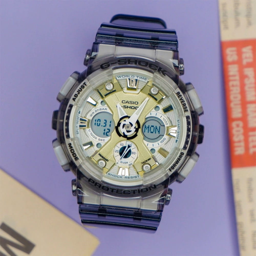 Casio GMA-S120GS-8A женские часы застежка крупным планом