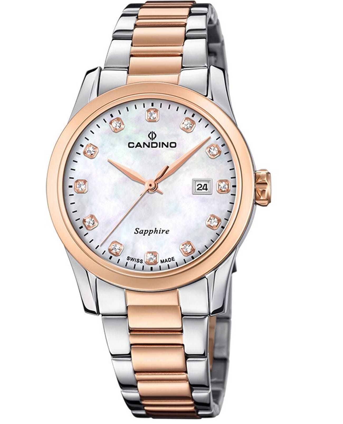 Candino Candino Elegance C4739/1  C4739/1 кварцевые женские часы белый циферблат, браслет нержавеющая сталь — вид спереди