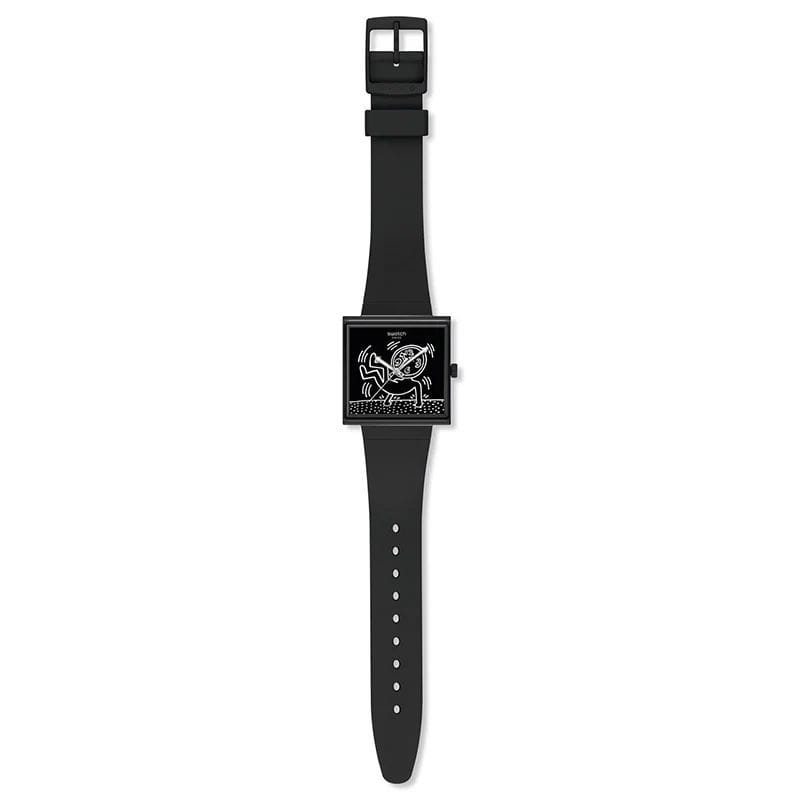 Swatch Swatch Square Bioceramic Standard SO34Z103, bioceramic швейцария женские часы на браслете биоматериал боковой вид