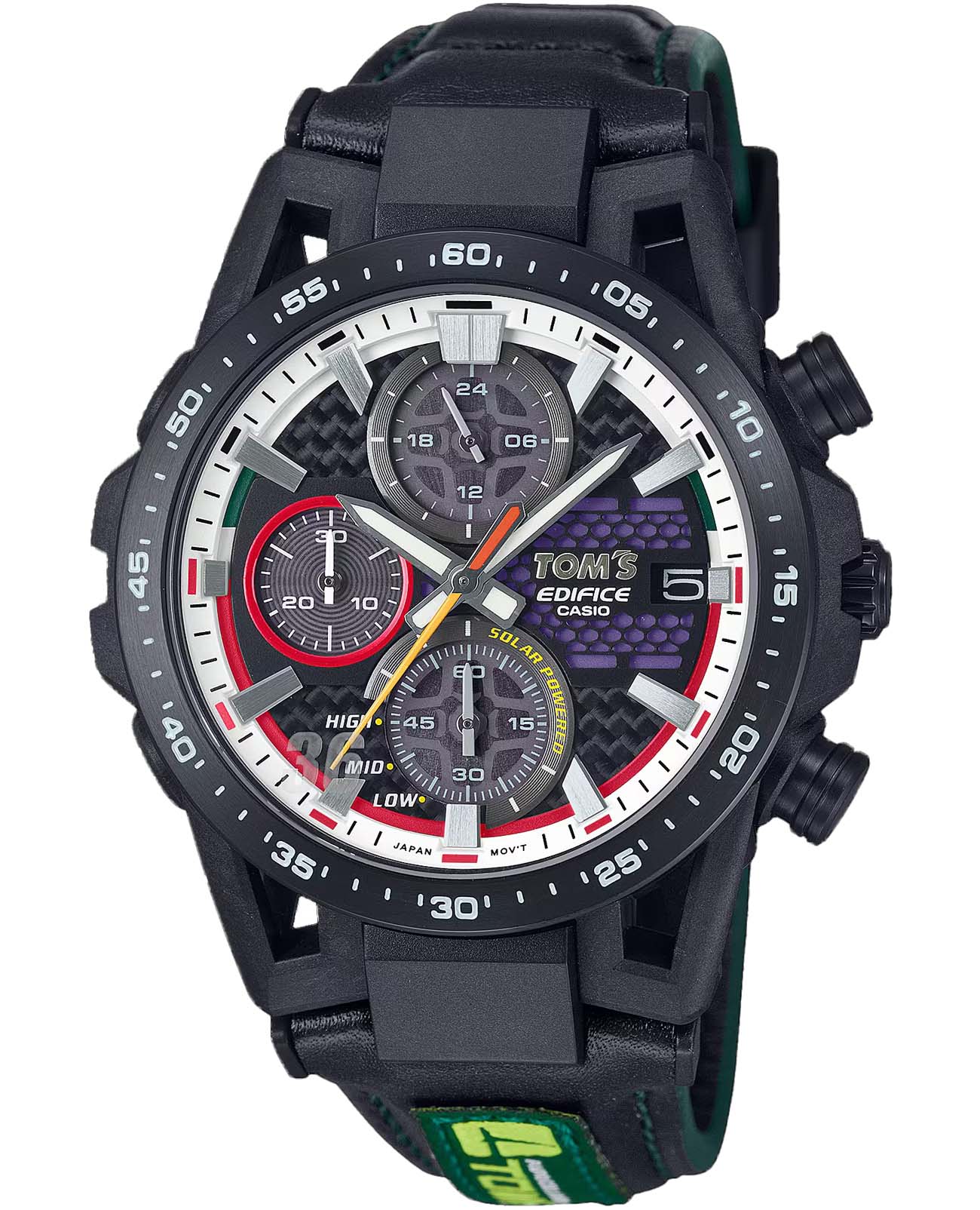 Casio Casio Edifice Sospensione EFS-S641TMS-1A EFS EFS-S641TMS-1A кварцевые мужские часы  циферблат, браслет кожаный — вид спереди