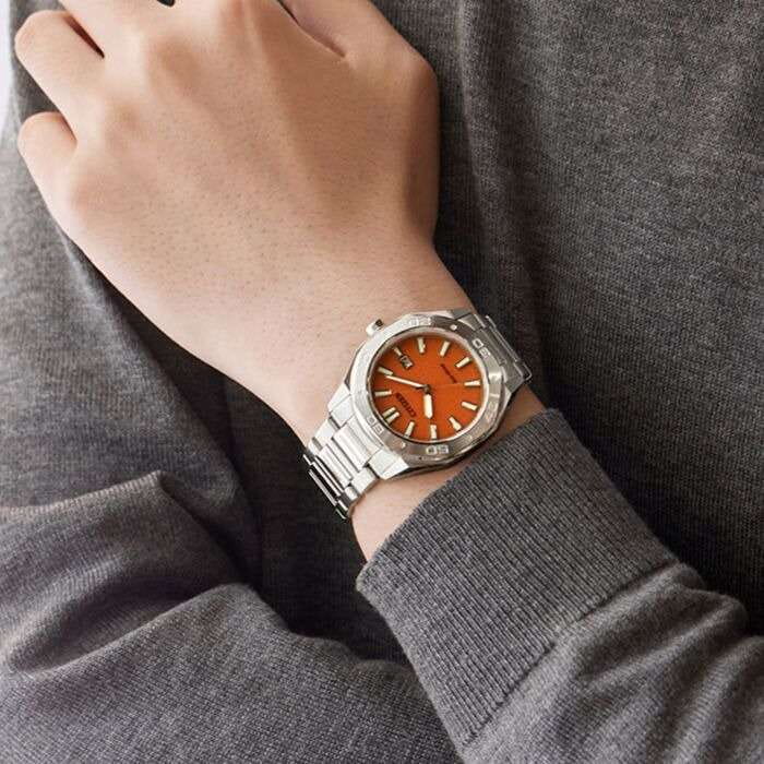 Citizen Citizen Eco-Drive BM7630-80Z кварцевые мужские часы часы крупный план оранжевый циферблата