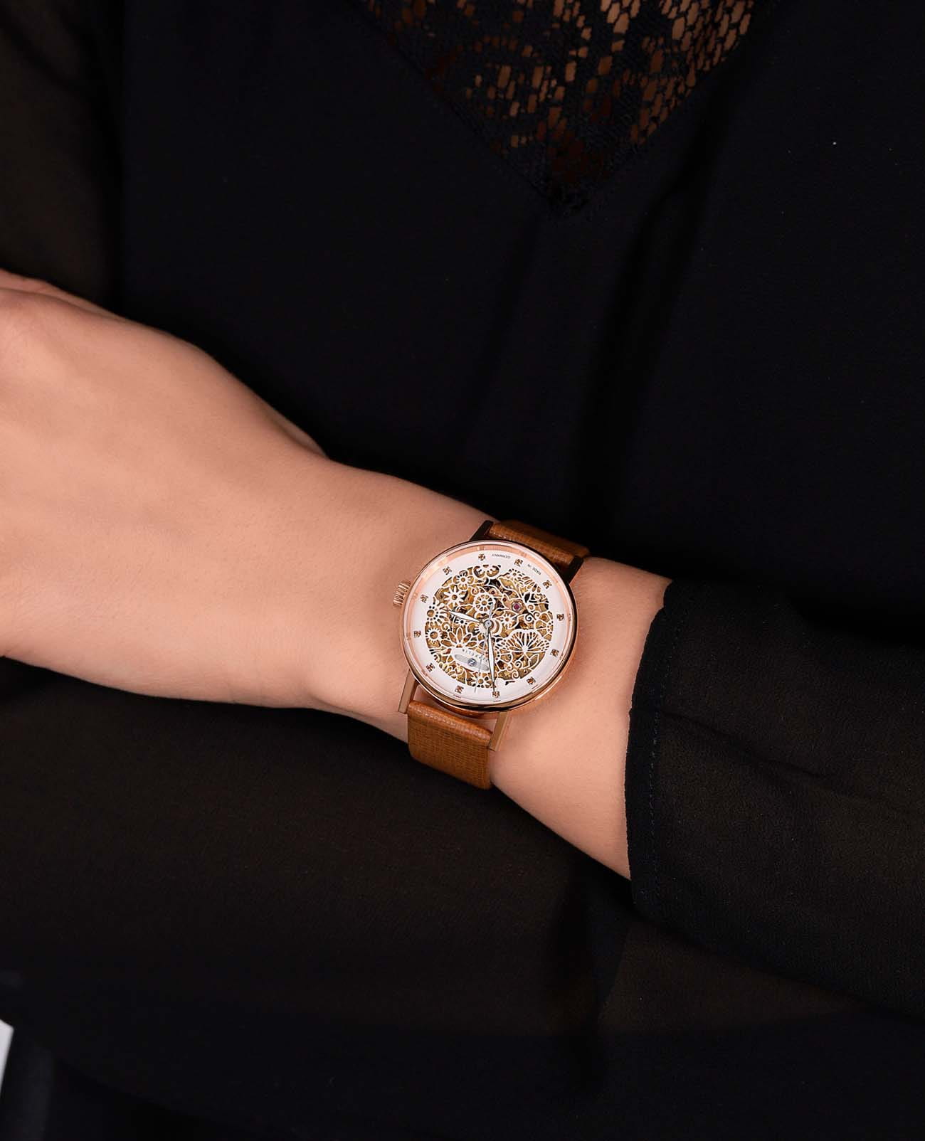 Zeppelin Zeppelin Princess of the Sky 74635,  германия женские часы на браслете кожаный боковой вид