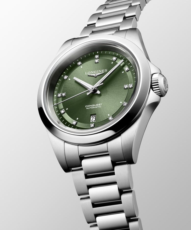 Оригинальные часы Longines Longines Conquest L3.320.4.07.6 механические калибр механизма l592 общий вид