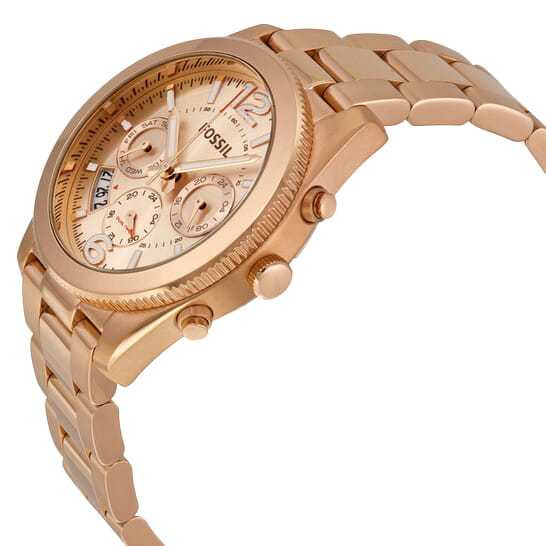 Fossil Fossil Boyfriend Chronograph ES3885 ,  сша женские часы на браслете нержавеющая сталь боковой вид