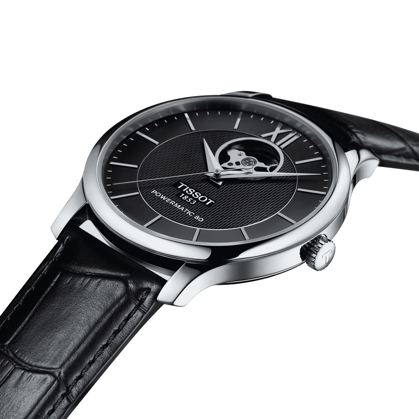 Оригинальные часы Tissot Tissot Tradition Powermatic 80 Open Heart T063.907.16.058.00 механические калибр механизма powermatic 80.601 общий вид