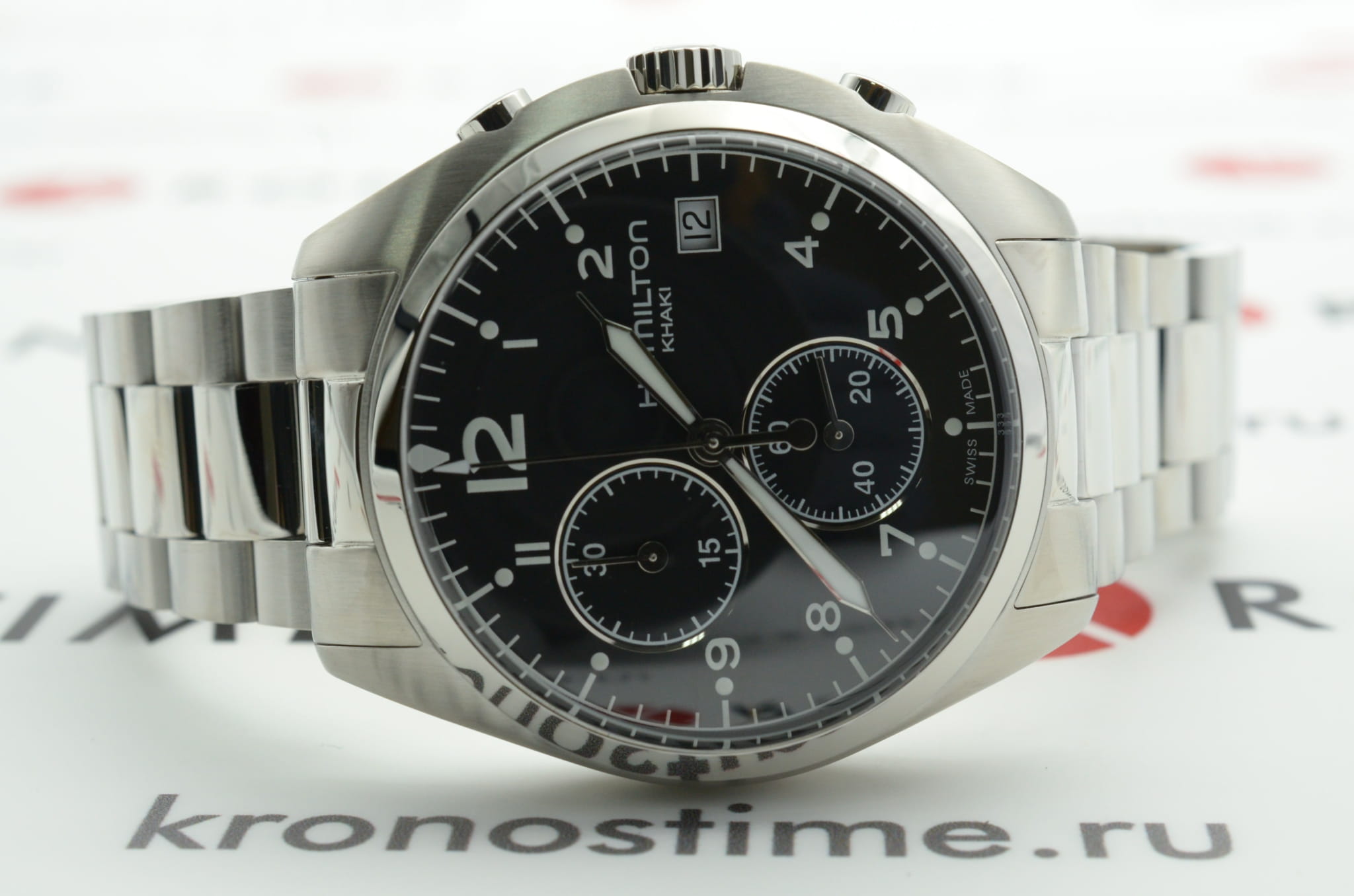 Hamilton Hamilton Khaki Aviation Pilot Pioneer Chrono H76512133 , наручные мужские часы фото под углом