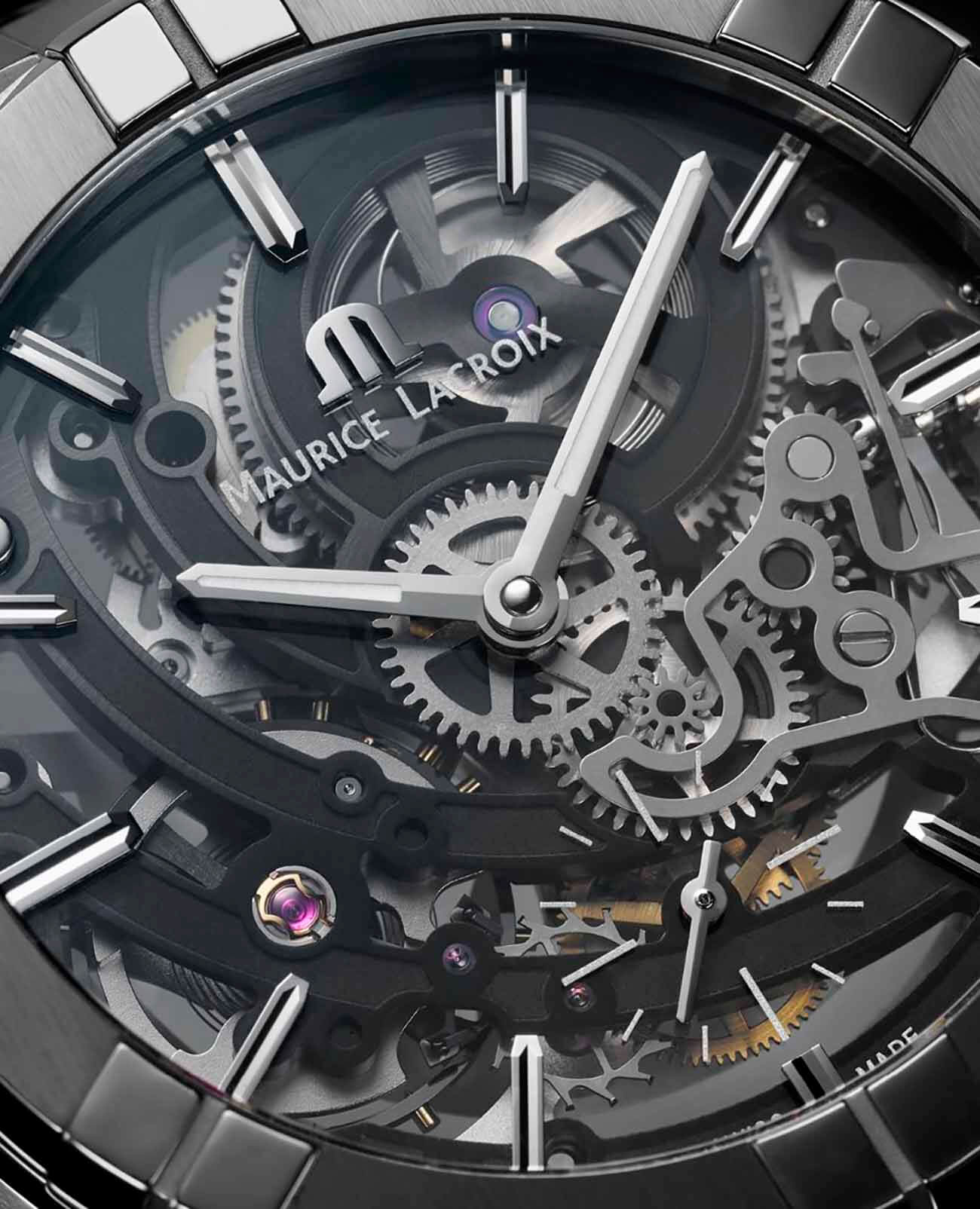 Maurice Lacroix Maurice Lacroix Aikon Automatic AI6028-SS001-030-1, aikon швейцария мужские часы на браслете кожаный боковой вид