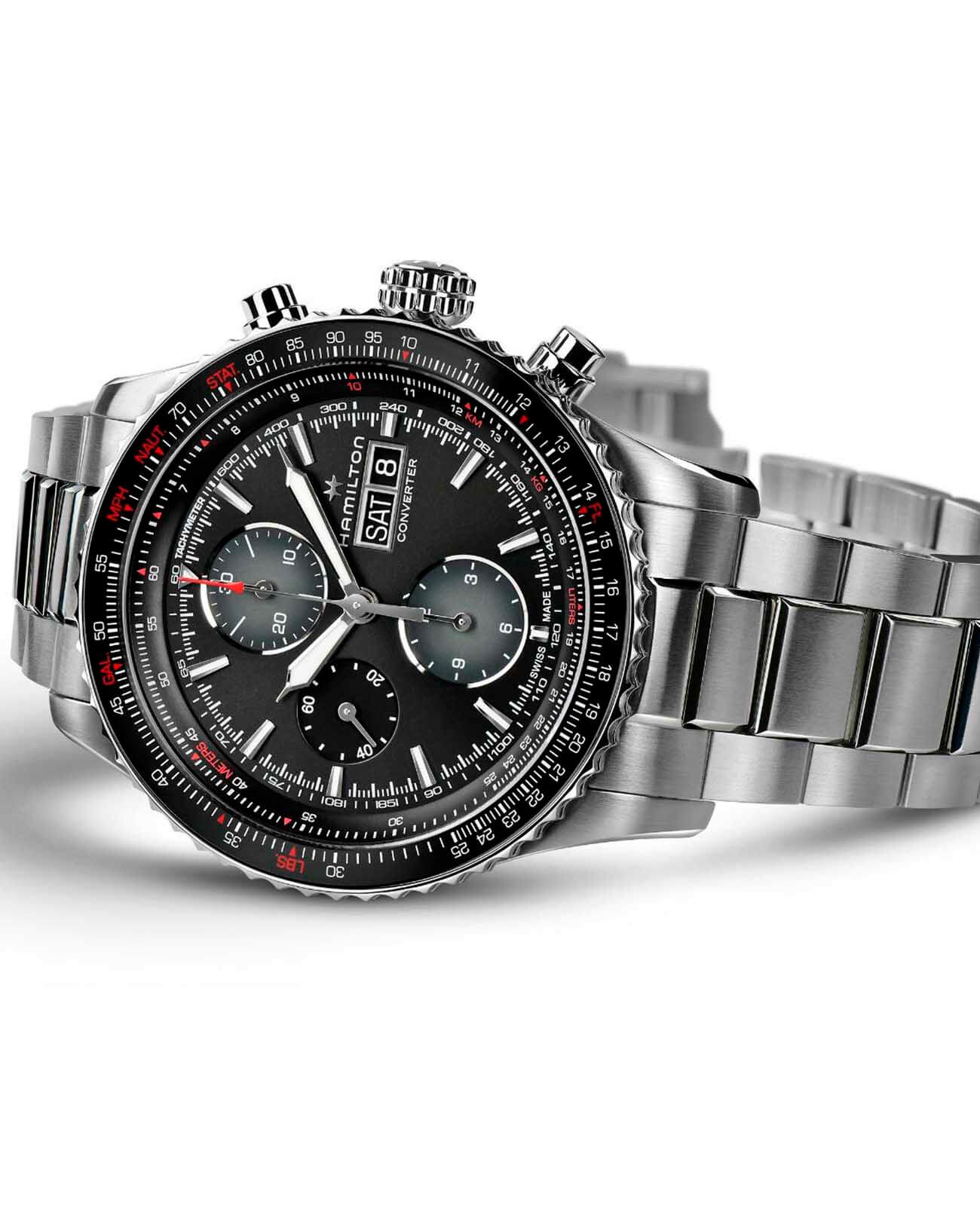 Оригинальные часы Hamilton Hamilton Khaki Aviation Converter H76726130 механические калибр механизма h-21-si общий вид