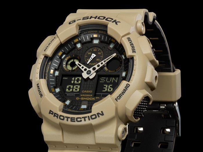 Casio Casio G-Shock GA-100L-8A GA-100, наручные мужские часы фото под углом