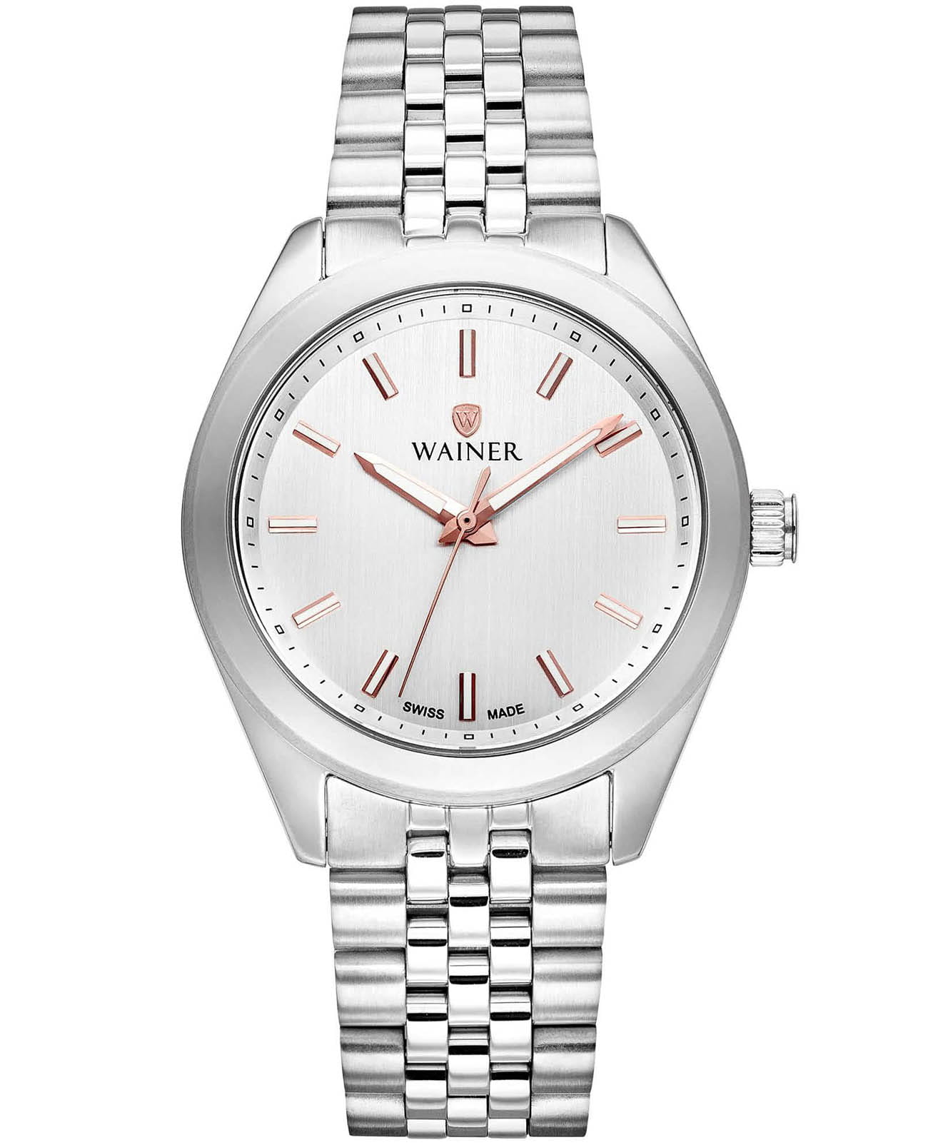 Wainer Wainer Venice WA.18542-A  WA.18542-A кварцевые женские часы серебристый циферблат, браслет нержавеющая сталь 316l — вид спереди