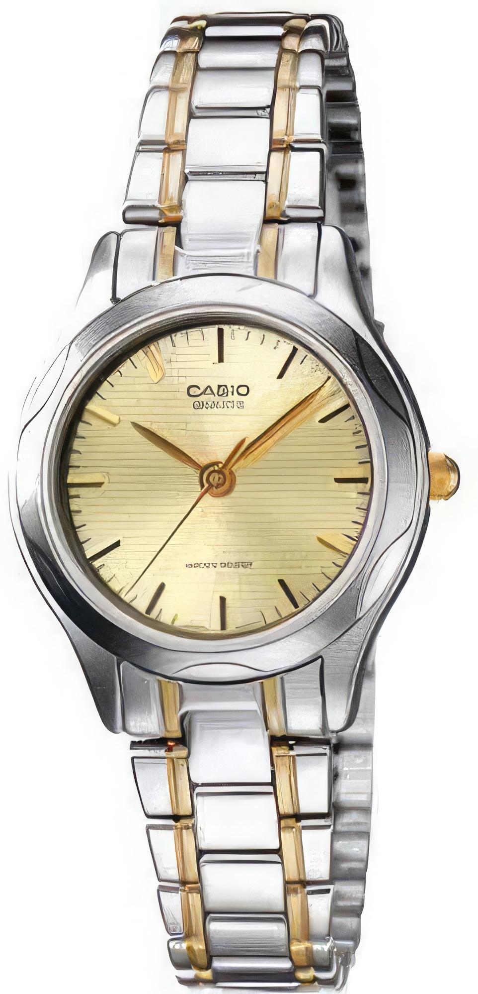 Casio Casio Collection LTP-1275SG-9A  LTP-1275SG-9A кварцевые женские часы шампань циферблат, браслет нержавеющая сталь с ip-покрытием — вид спереди