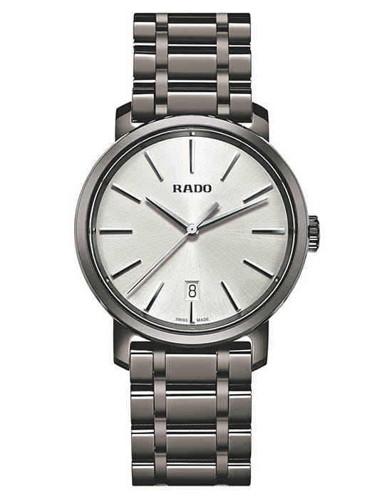 Rado Rado DiaMaster R14072112  R14072112 кварцевые мужские часы серебристый циферблат, браслет плазменная керамика — вид спереди