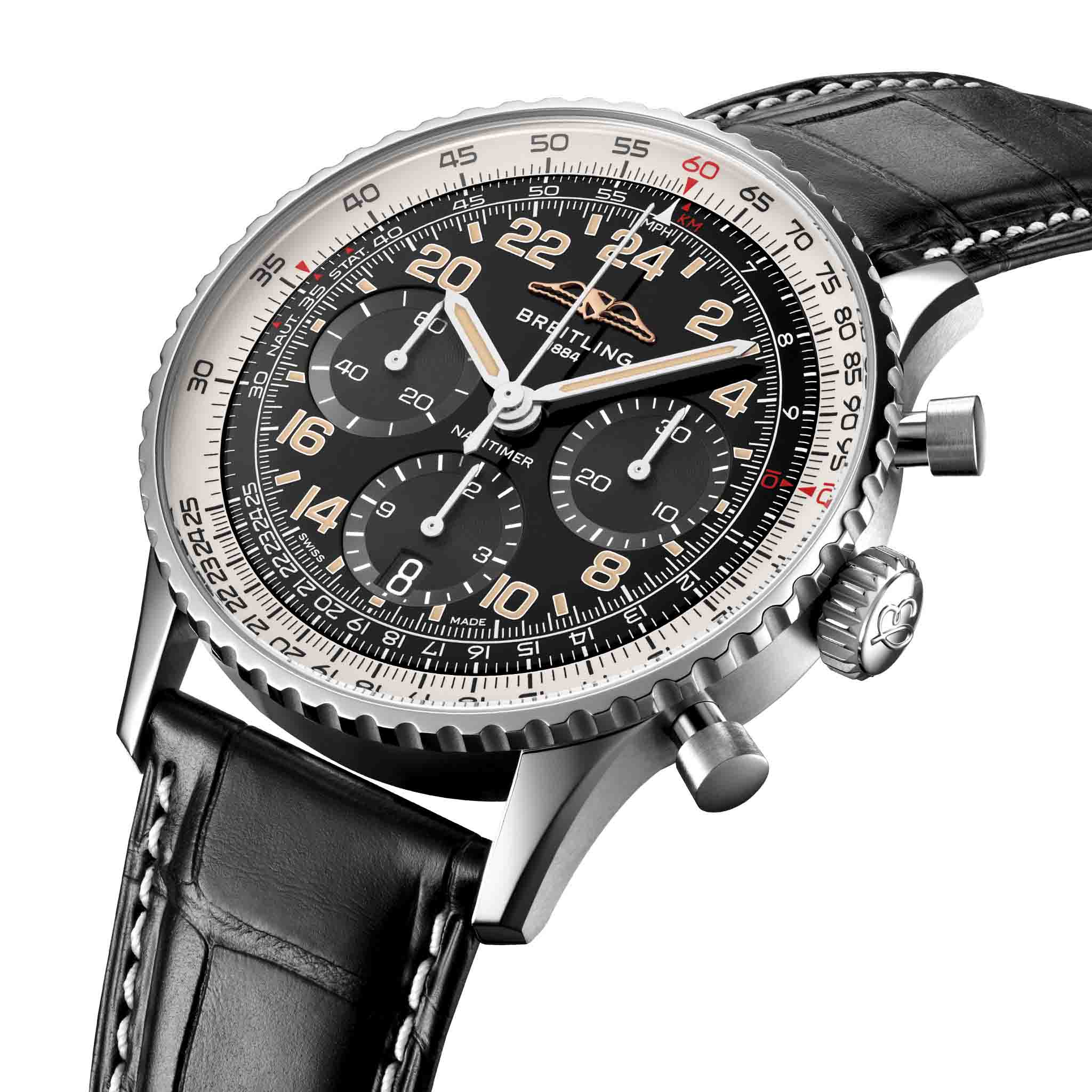 Breitling Breitling Navitimer B02 Chronograph 41 Cosmonaute PB02301A1B1P1 мужские часы черный циферблат на запястье