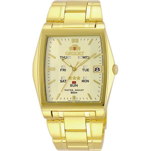 Orient Orient PMAA001C (FPMAA001C)  FPMAA001C механические мужские часы шампань циферблат, браслет  — вид спереди