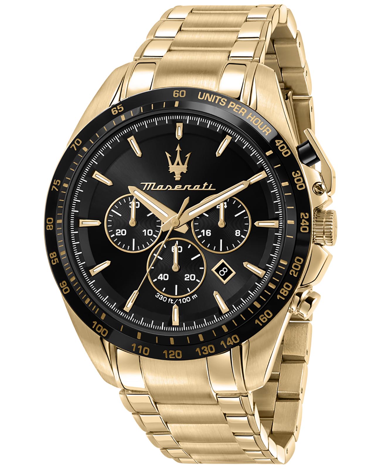 Maserati Maserati Traguardo R8873612041  R8873612041 кварцевые мужские часы черный циферблат, браслет нержавеющая сталь — вид спереди
