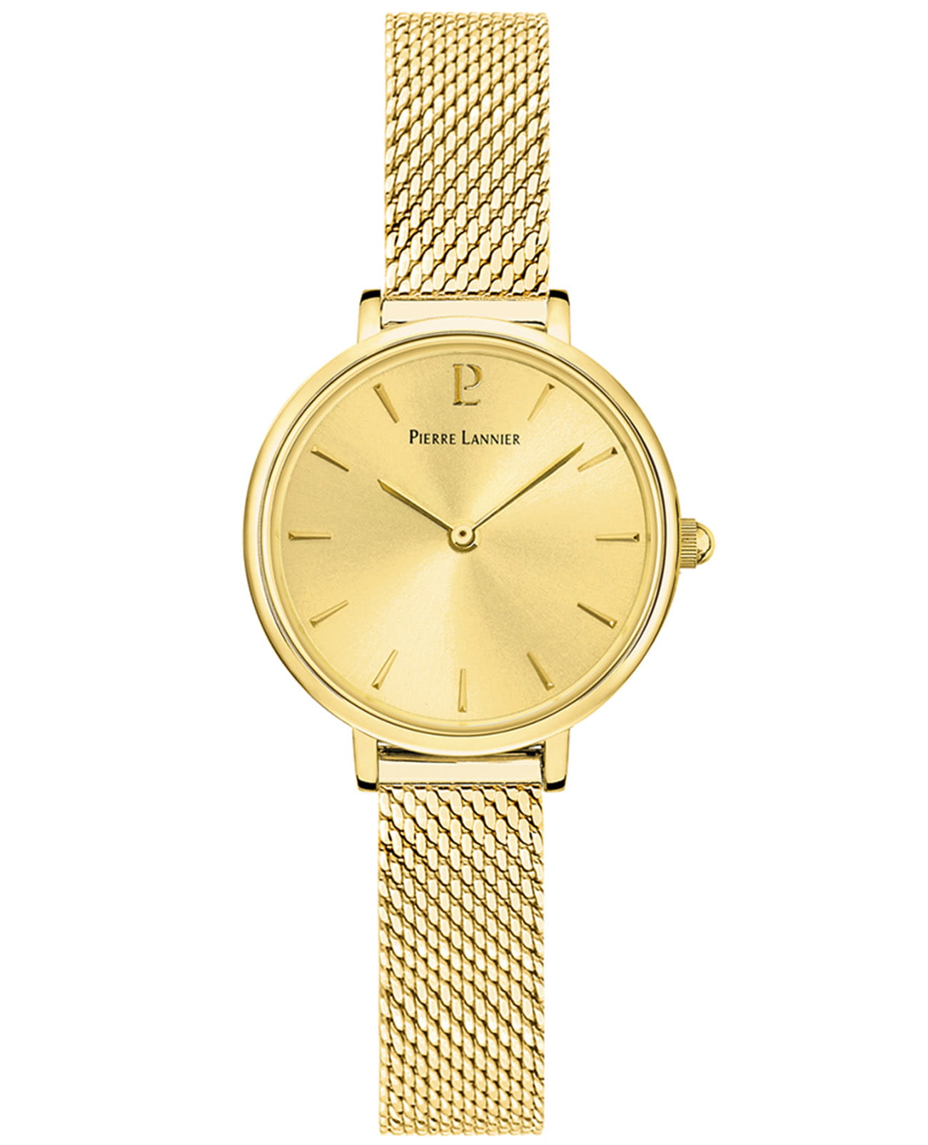 Pierre Lannier Pierre Lannier Nova 014J548  014J548 кварцевые женские часы золотой циферблат, браслет нержавеющая сталь с ip-покрытием — вид спереди