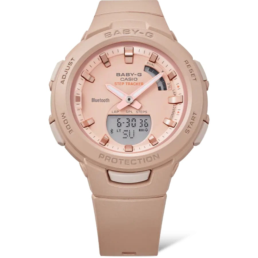 Casio Casio Baby-G BSA-B100CS-4A, baby-g япония женские часы на браслете пластик боковой вид