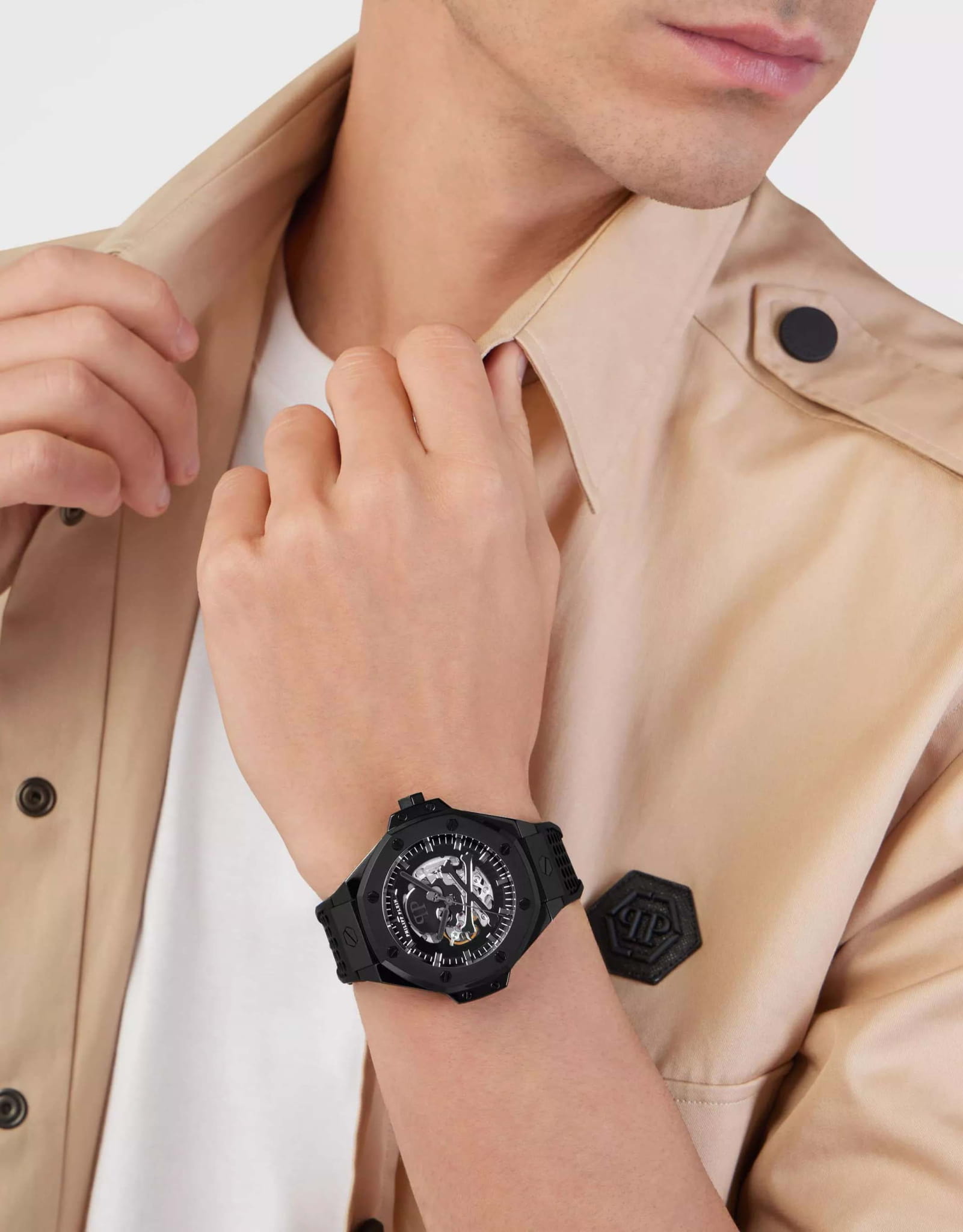Оригинальные часы Philipp Plein Philipp Plein The Skull PWPFA0924 механические калибр механизма  общий вид