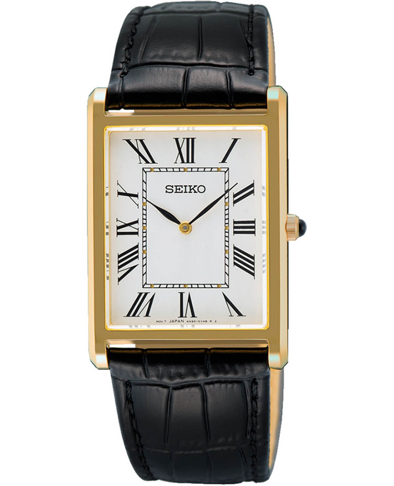 Seiko Seiko Conceptual Series Dress SWR104P1  SWR104P1 кварцевые мужские часы белый циферблат, браслет кожаный — вид спереди