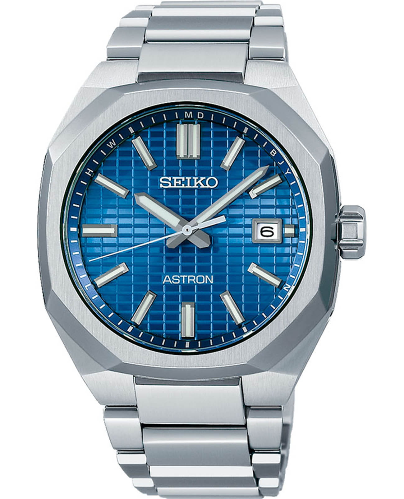 Seiko Seiko Astron Nexter Solar Radio SBXY061  SBXY061 кварцевые мужские часы синий циферблат, браслет титановый — вид спереди