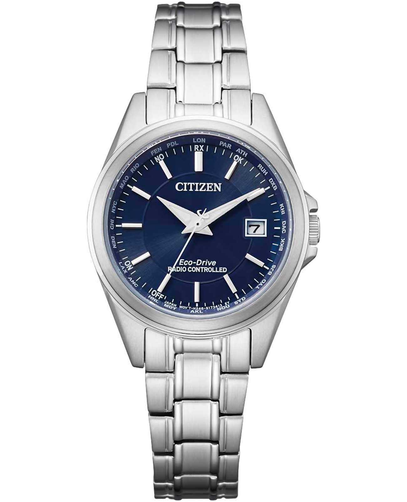 Citizen Citizen Eco-Drive EC1180-81L  EC1180-81L кварцевые женские часы синий циферблат, браслет нержавеющая сталь — вид спереди
