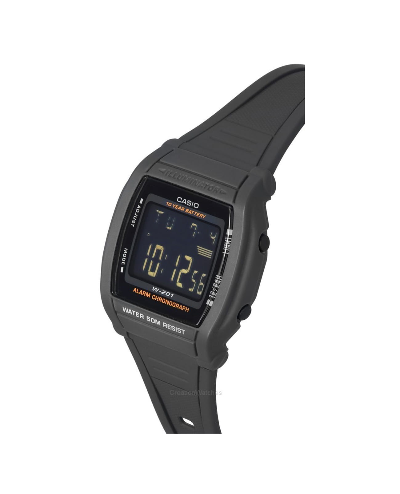 Casio Casio Collection W-201-1BVEG мужские часы зеленый циферблат на запястье